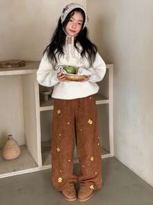 DAZY Tween Girls' Casual Pants, Autumn - Brown - View 2