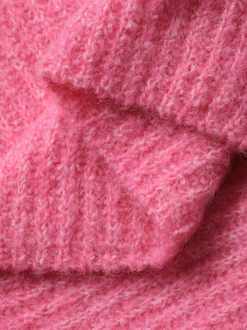 Women's Loose Fit High Neck Pink Sweater