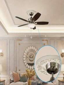 1件装 PU 材质吸顶灯饰盘/吊扇盖板/装饰板，适用于家用灯具装饰，外径 12 英寸，内径 3.5 英寸（白色）