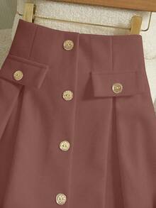 GlowEve Lightweight Luxurious White A-Line Skirt For Women - Rusty Rose - View 8