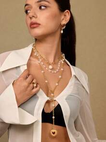 Glisma Perlenohrringe, Outfits, Gothic/Goth, Old Money, Perlen, Westernschmuck, Metallic/Textur, Edelstein, Herbst/Winter, für Mutter/Frauen/Mädchen, Premium, Vintage, Kreuz