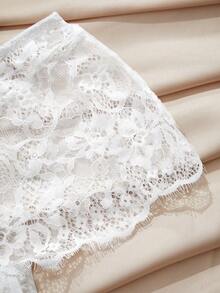 Charlaine 黑色花卉蕾丝睫毛蕾丝性感透视舒适女士三角裤，适合办公室、日常穿着、浪漫、休闲场合。 - 黑與白 - 查看 8