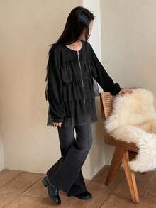 DAZY 少女秋季外套 - 黑色 - 查看 1