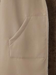 EMERY ROSE Sudadera con capucha forrada térmicamente de talla grande, otoño/invierno - Caqui - Ver 5