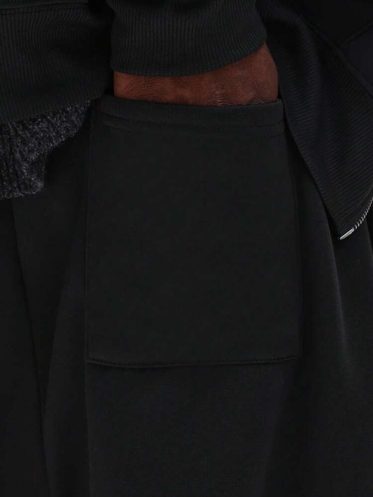 Relaxed Drawstring Sweatpants With Gothic Text