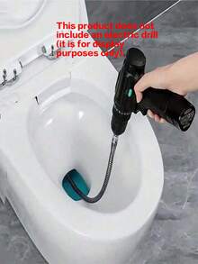 1pc Flexible Electric Drain Clog Remover Tool, 118.11 Inches Long, Multi-Purpose Sink And Toilet Unclogging Tool - Silver - View 6