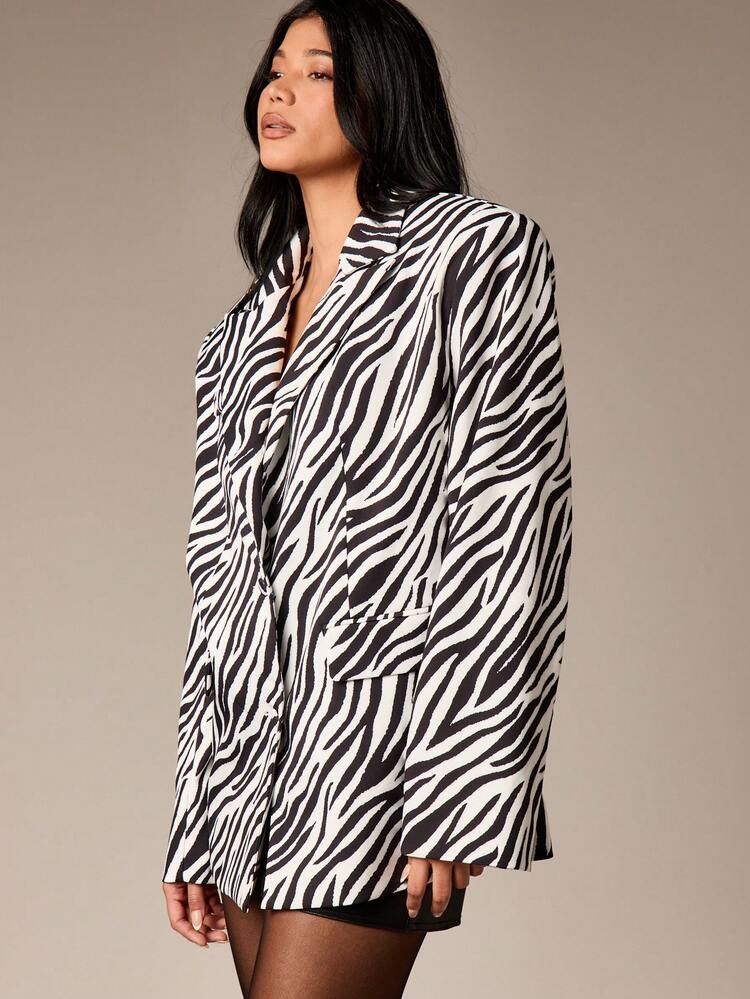 Oversized Zebra Print Blazer