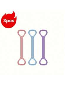Joivida 3 buc. Benzi elastice de rezistență din silicon, set pentru antrenament complet al corpului, yoga, stretching pentru umeri, spate, brațe, antiderapante, antrenament pentru sală de acasă, terapie fizică, idei de cadouri pentru adulți, începători, articole de fitness obligatorii - Multicolor - Vizualizare 9