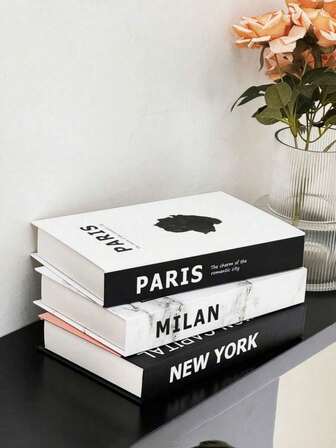 3件套现代复古风格仿古书，装饰书，咖啡厅/酒店书架摆件，摄影道具，电影/视频转换模型书，软装样品书，家居装饰书，最佳生日礼物