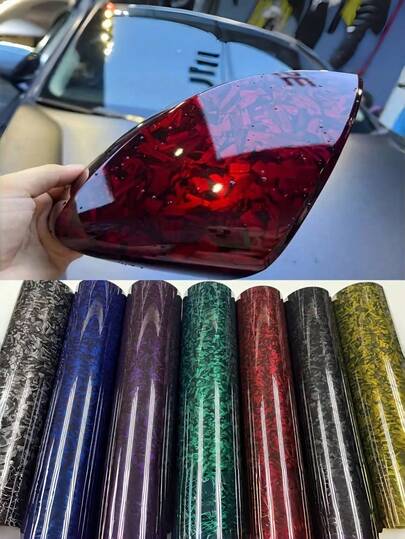 11.81" X 19.69" Multi-Size Black/Red/Purple/Blue Carbon Fiber Car Wrap Sticker Film, Vehicle Tuning Decal, Motorcycle Vinyl Wrap