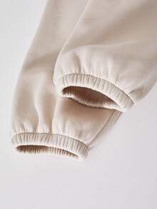 SHEIN ChillGRL 少女三件套针织套装，包含字母印花卫衣、吊带背心和工装裤，舒适百搭，展现青春个性，秋冬必备。 - 卡其色 - 查看 6