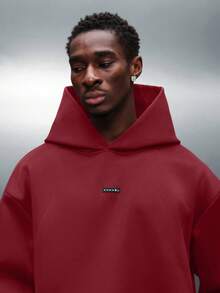 PLAYBOY X SUMWON Sudadera con capucha con bolsillo central y logo de conejo, ajuste regular - Rojo - Ver 6