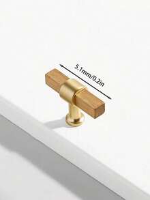 1pc Modern Simple Wooden Furniture Cabinet Drawer Pull Handle, Oak Or Walnut Wood - Multicolor - View 19