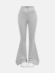 Girlism 纯色休闲少女裤装套装 - 灰色 - 查看 10