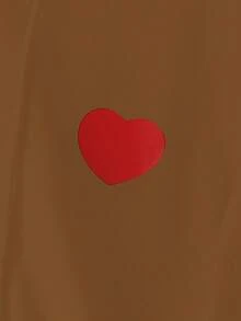 GlowEve Women's Casual Basic Heart Pattern Sweatshirt - Chocolate Brown - View 3