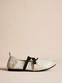 Rosivie Giày lười đế mềm dệt mới thu 2025, kiểu Anh cổ điển, mũi vuông màu mơ, thoải mái, đa năng cho nữ - Màu be - Xem 7