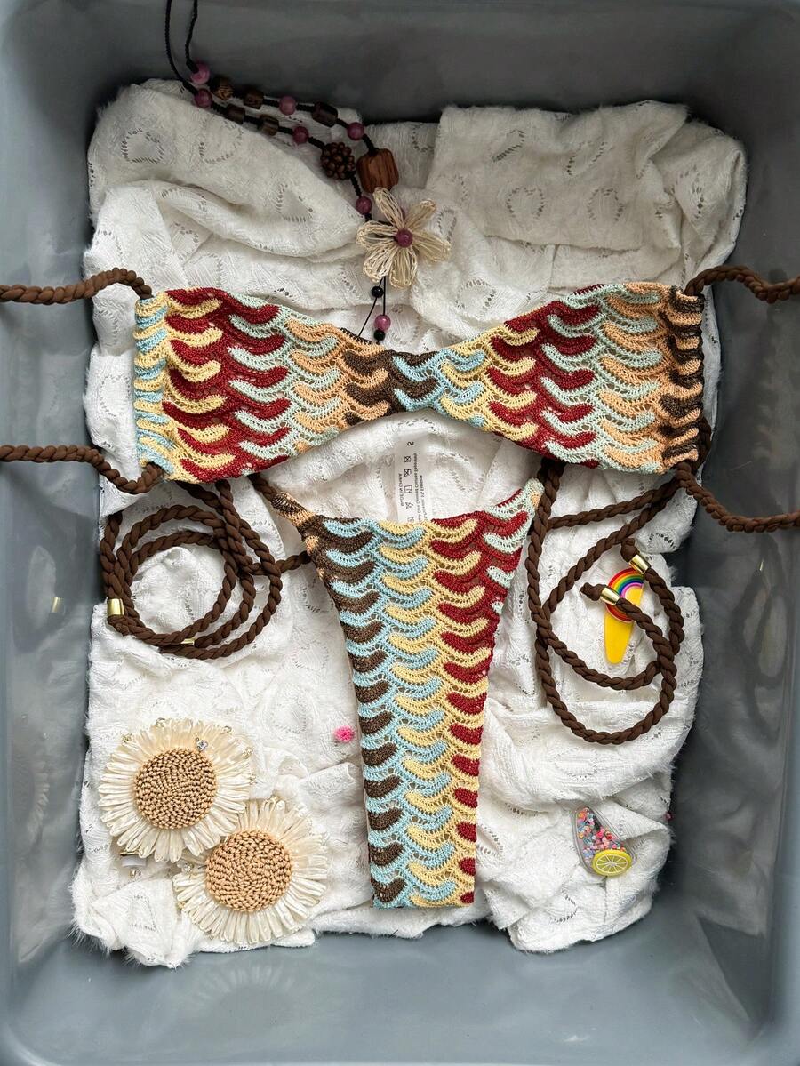 Swim Mod 2026新款春夏性感比基尼泳衣，欧美风露背三角紧身女式泳装 - 彩色 - 查看 1