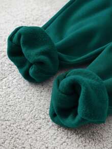 SHEIN 2件套男婴可爱百搭字母印花连帽卫衣+绿色运动裤套装，男女通用婴儿服装，婴儿冬季服装 - 彩色 - 查看 3