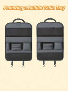 1PC Car Seat Back Organizer With Foldable Tray Large Capacity Storage Bag Adjustable Straps Multi Function For Vehicle Truck SUV Auto Interior Accessories Easy Install Durable Material - Multicolor - View 14