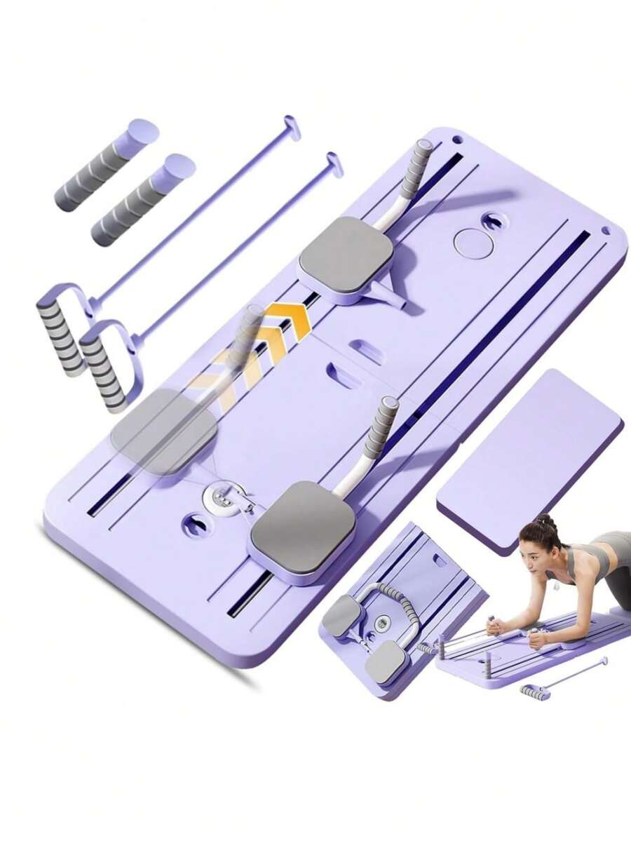 4 In 1 Ab Board Foldable Design Core Strengthener Pilates Slant Board Non Slip Mat Full Body Workout Home Gym Equipment Compact Storage Solution