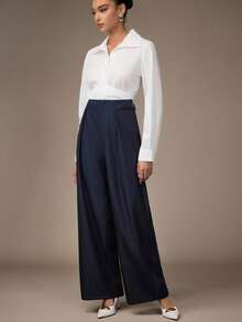 Modelyn Women's Solid Color Casual Commuter Pants, Autumn - Dark Grey - View 3