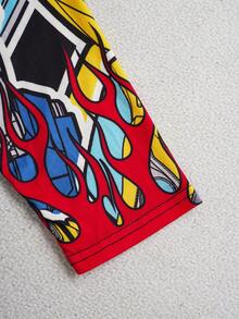 Transformers X SHEIN Tween Boy Cool Casual All-Over Print Crew Neck Long Sleeve Knit T-Shirt - Multicolor - View 8