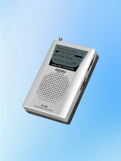 Teckwe INDIN BC-R60 AM FM Radio Portable Radios, Pocket Size Radio Power By 2AA Battery With Built-In Loudspeaker For Gift, Emergency, Walking, Jogging