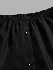 Shapeblank Felpa da donna casual con orlo finto a strati, indumento versatile e abbinabile, con bordo bianco e coprente per il fondoschiena - Castano - Visualizzare 4