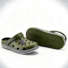 Zuecos de Agujeros para Hombres Multicolor de Moda y Transpirables pantuflas, Suela Blanda y Antideslizante - Ideal para Hogar, Playa y Exterior - 7002H-ARMY GREEEN - Ver 6