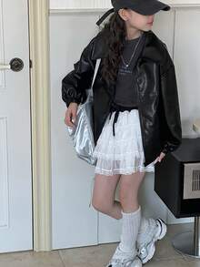 Dazy Kids 少女PU皮夹克