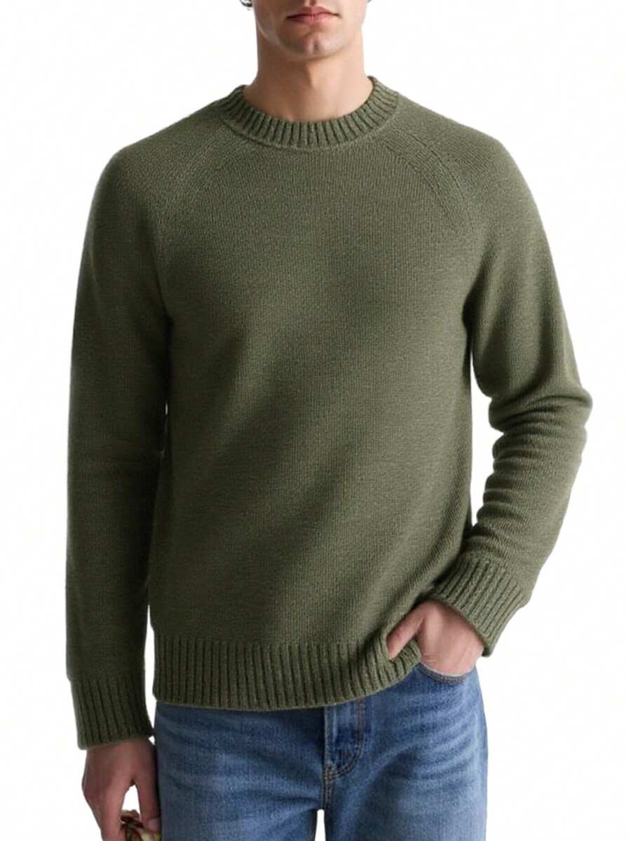 Superdry Men's Raglan Jumper Green - 綠色 - 查看 1