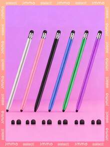 JMMO 1 Pacote Caneta Stylus para Telas de Toque, Caneta de Toque 2 em 1 com Ponta de Borracha para Tablets, iPad Mini, iPad Pro, iPad Air, Smartphones, Galaxy - Multicolorido - Visão 1