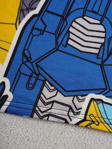 Transformers X SHEIN Tween Boy Cool Casual All-Over Print Crew Neck Long Sleeve Knit T-Shirt - Multicolor - View 7