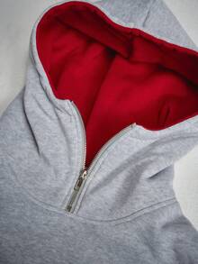 STYNVO Áo Hoodie Nam Thu/Đông, Cổ Cao, Khóa Kéo, Túi Xé, Áo Hoodie Nam Màu Xám Trơn, Dáng Rộng, Tay Dài, Có Lớp Giữ Nhiệt - Màu Xám nhạt - Xem 7