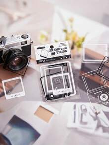 【镜头印记系列】1包/20张黑白胶片摄影相框DIY贴纸，剪贴簿用品，学习用品，情人节、婚礼、生日 - 鏡頭印記 - 查看 4