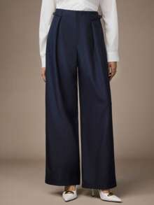 Modelyn Women's Solid Color Casual Commuter Pants, Autumn - Dark Grey - View 6