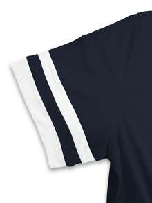 Resyla 女款T恤/保罗图案印花/刺绣工艺/女士宽松休闲撞色圆领T恤上衣/春夏 - 彩色 - 查看 4