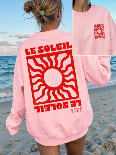 DrmWander Dames Plus Casual Losse Lange Mouwen Ronde Hals Bedrukte Sportkleding, Geschikt Voor Strandkleding In Lente En Zomer Trui Herfst Winter Herfst