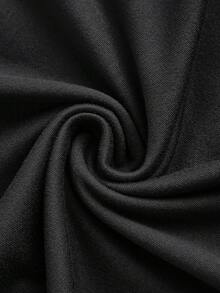 SHEIN EZwear 3件套女士黑色高领长袖紧身休闲T恤套装，适合秋冬季穿着 - 彩色 - 查看 3
