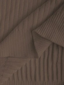 Manfinity CityGents European & American Style Blogger Chic 3D Ribbed Solid Color Casual Slim Fit Sweater Men Turtle Neck