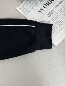 Resyla 女士休闲拉链领度假连帽衫套装 - 藏蓝色 - 查看 4