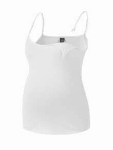 Modmama Maternity Solid Color Nursing Cami Top - Khaki - View 5