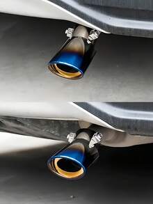 Universal Car Exhaust Tail Pipe Tip Stainless Steel Muffler Accessory SUV Truck Custom Fit Upgrade Easy Installation Vehicle Modification Enhancement - Multicolor - View 5