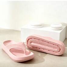 Chanclas de Dedo Mujer Plataforma Gruesa, Sandalias Unisex EVA Antideslizante - Ideal Playa y Hogar - 8728-Rosa - Ver 6