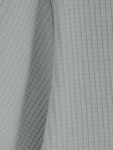 Manfinity Homme 大码男式纯色短袖单排扣休闲口袋衬衫 - 灰色 - 查看 5