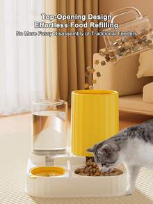 PETSIN 1个自动喂猫器，狗碗，宠物碗，猫碗二合一饮水器，猫碗，宠物用品 - 彩色 - 查看 5