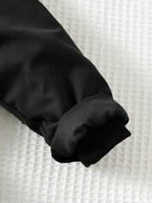 Cozy Pixies 男婴保暖加厚长袖连帽派克大衣，休闲百搭 - 黑色 - 查看 3