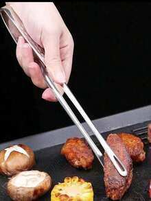 1个不锈钢烧烤钳 - 多功能烹饪用具，适用于厨房和露营 - 銀色 - 查看 6