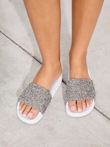 HighSole Chinelos Casuais com Lantejoulas de Moda Feminina CUCCOO