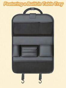1PC Car Seat Back Organizer With Foldable Tray Large Capacity Storage Bag Adjustable Straps Multi Function For Vehicle Truck SUV Auto Interior Accessories Easy Install Durable Material - Multicolor - View 11